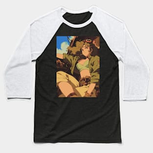 Steampunk Vintage 90s Anime Girl Baseball T-Shirt
